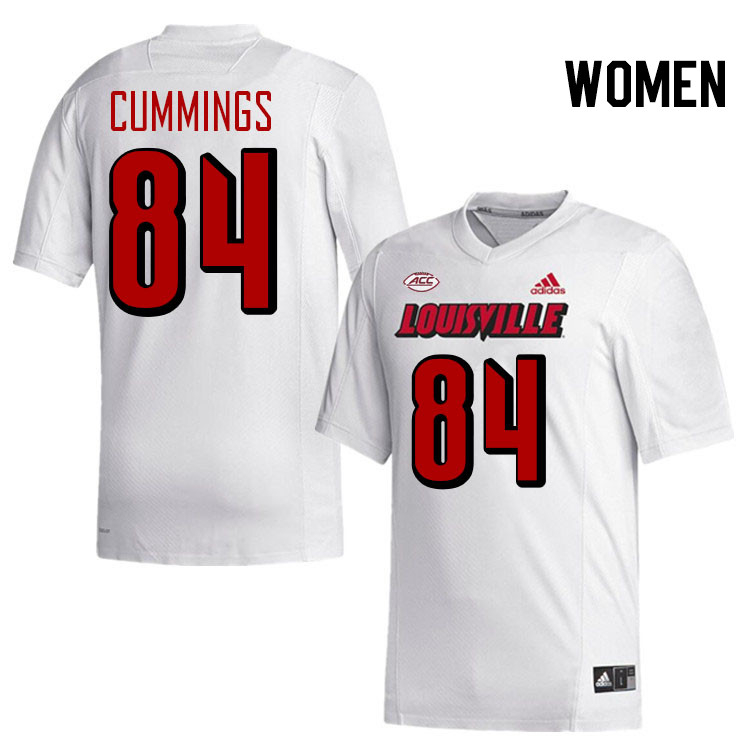 Women #84 Izayah Cummings Louisville Cardinals College Football Jerseys Stitched-White